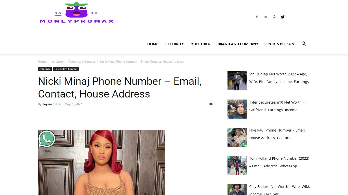 Nicki Minaj Phone Number - Email, Contact, House Address